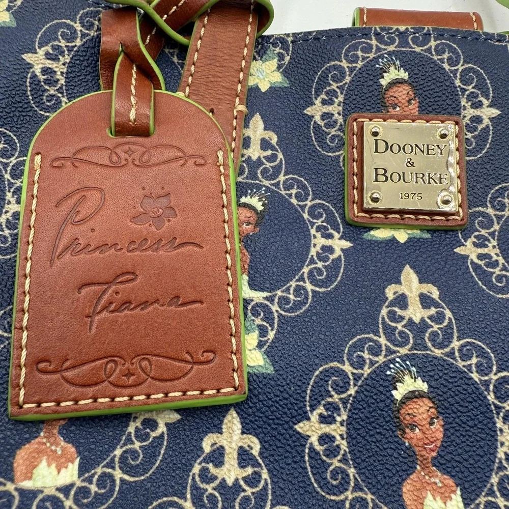 Dooney & Bourke Disney Princess Tiana Satchel Womens Blue Green Dream Big Purse‎